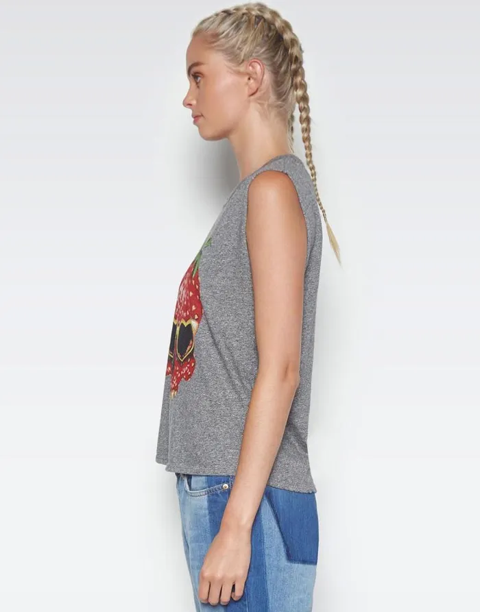 Kel Strawberry Skull Heather Grey Women Lauren Moshi Tanks