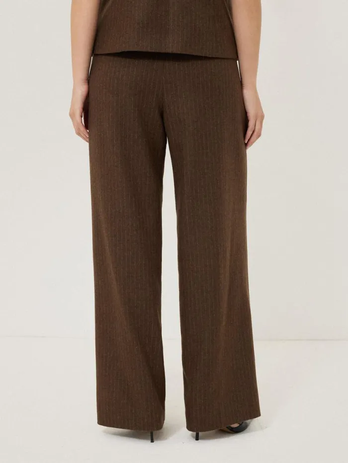 Kemp Wool Pinstripe Trouser Brown Women Jigsaw Suits and Tailoring