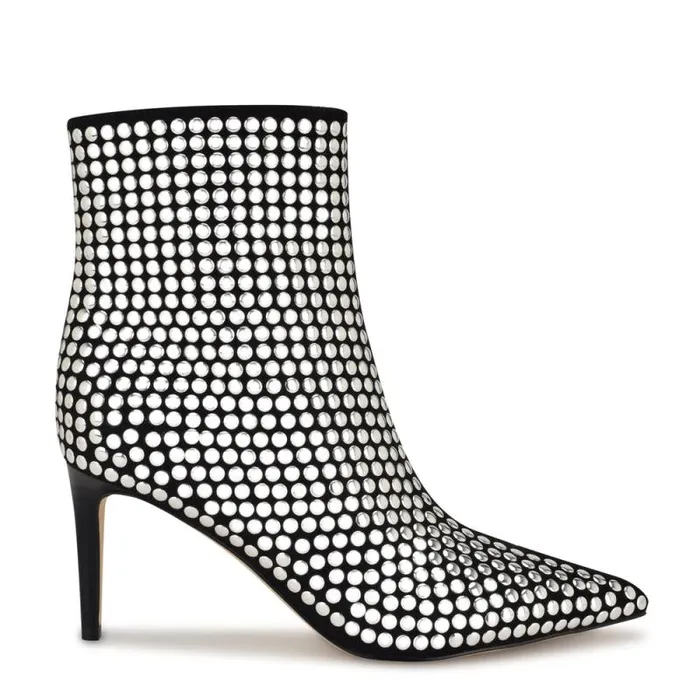 Kepord Studded Booties Blacksilver Women Nine West Boots and Booties