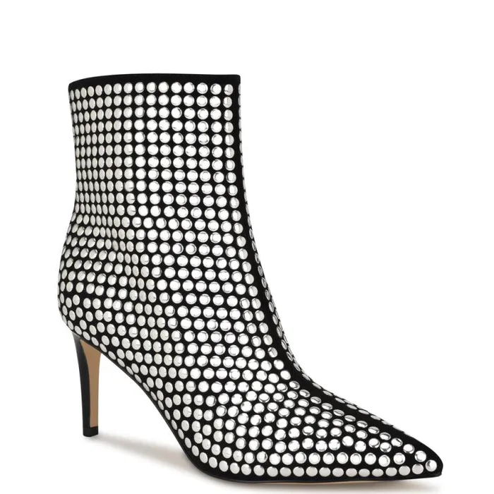 Kepord Studded Booties Blacksilver Women Nine West Boots and Booties Kepord Studded Booties Blacksilver Women Nine West Boots and Booties