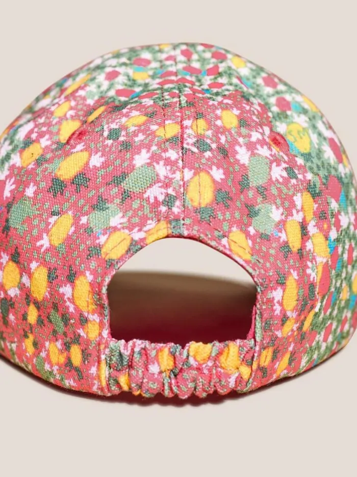 Kids ACCESSORIES White Stuff Girls Printed Cap Pink Multi Kids ACCESSORIES White Stuff Girls Printed Cap Pink Multi