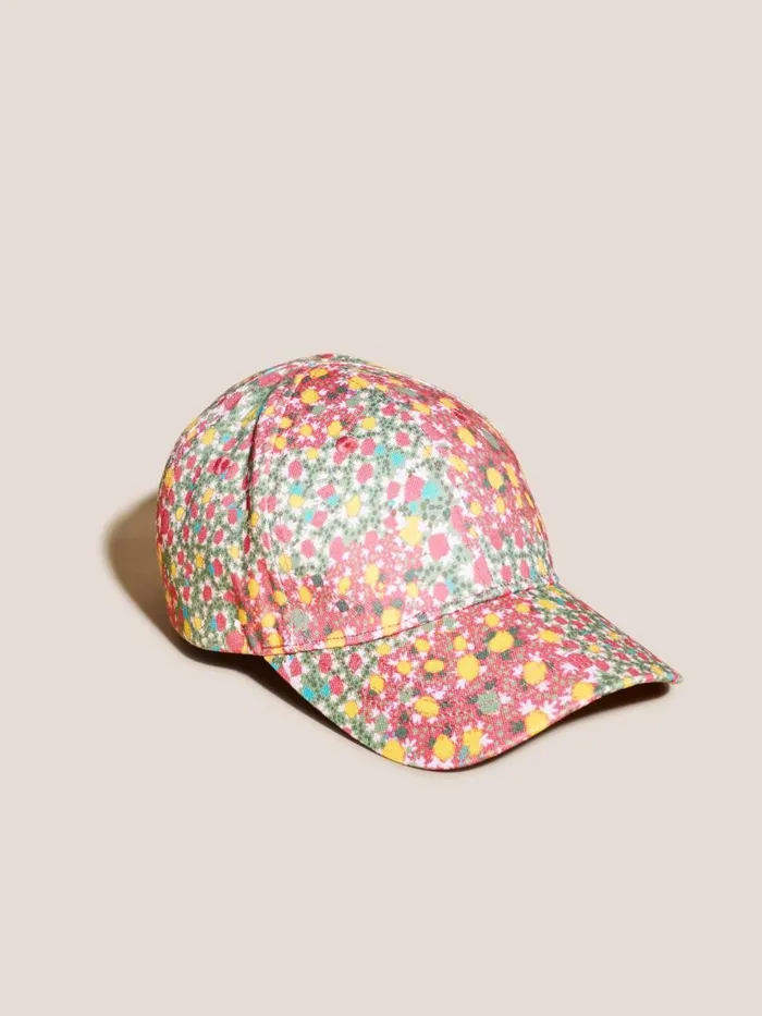 Kids ACCESSORIES White Stuff Girls Printed Cap Pink Multi Kids ACCESSORIES White Stuff Girls Printed Cap Pink Multi
