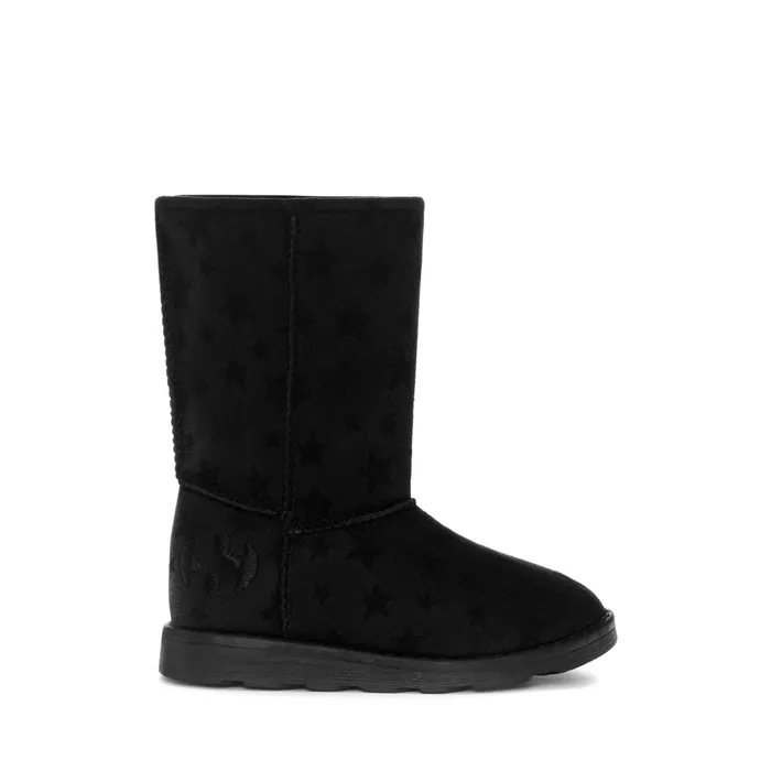 Kids Boots Girl 4035 KIDS SHADED STARS Boot TOTAL BLACK Superga Children