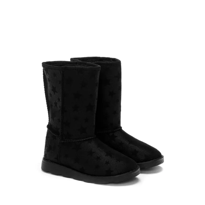 Kids Boots Girl 4035 KIDS SHADED STARS Boot TOTAL BLACK Superga Children