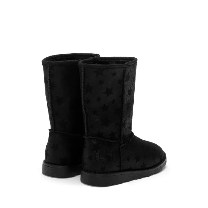 Kids Boots Girl 4035 KIDS SHADED STARS Boot TOTAL BLACK Superga Children