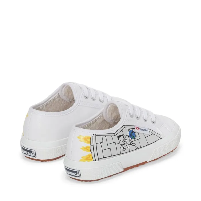 Kids Kid Unisex 2750 KIDS VEGAN MATERIAL ROBOT PRINT Low Cut WHITE ROBOT PRINT Superga Low Cut