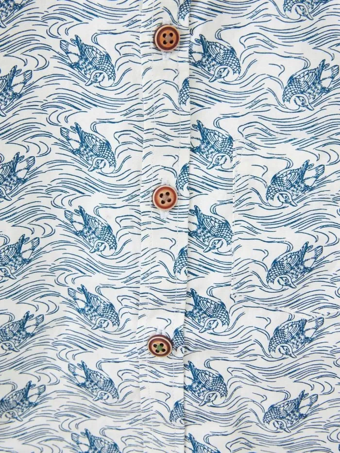 Kids SHIRTS White Stuff Duck Printed Cotton Shirt White Print