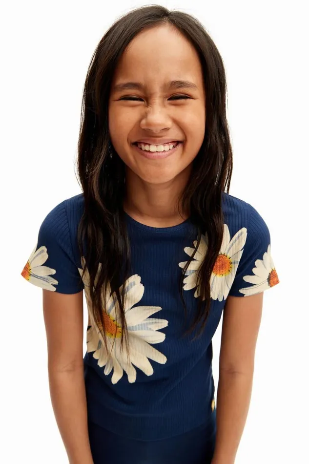 Kids Tshirts And Shirts Desigual Ribbed Daisy Tshirt