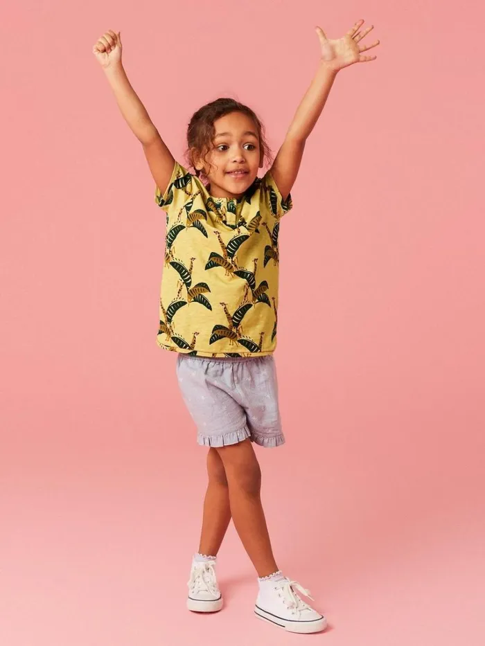Kids TOPS White Stuff Casey Printed SS T Shirt Yellow Multi