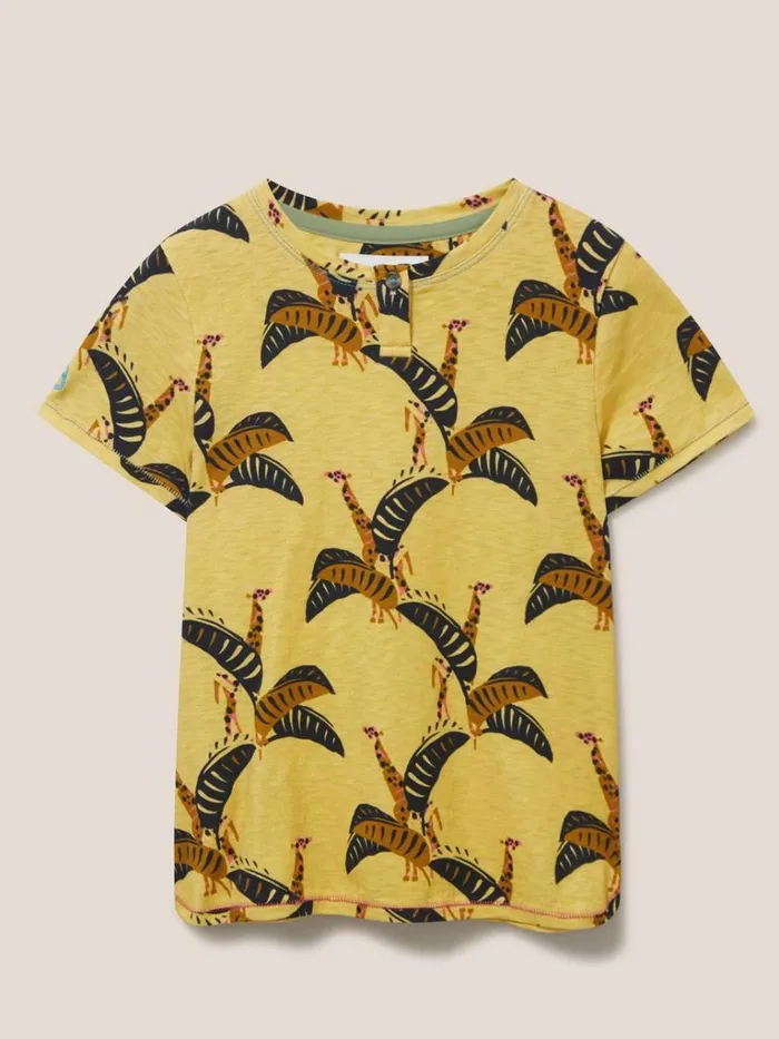 Kids TOPS White Stuff Casey Printed SS T Shirt Yellow Multi Kids TOPS White Stuff Casey Printed SS T Shirt Yellow Multi