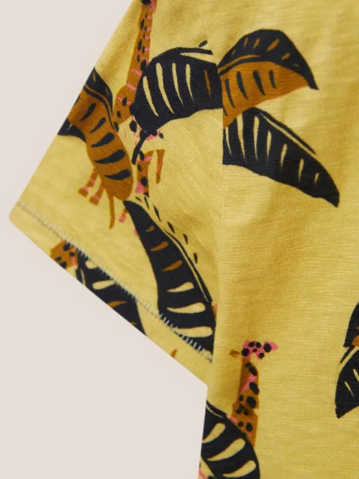 Kids TOPS White Stuff Casey Printed SS T Shirt Yellow Multi Kids TOPS White Stuff Casey Printed SS T Shirt Yellow Multi