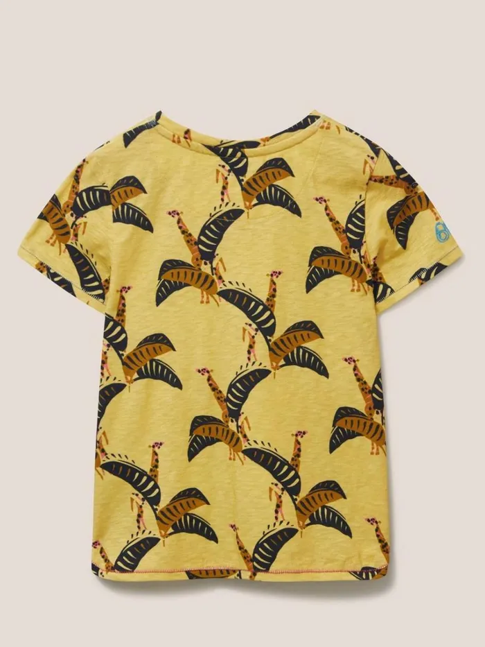 Kids TOPS White Stuff Casey Printed SS T Shirt Yellow Multi Kids TOPS White Stuff Casey Printed SS T Shirt Yellow Multi