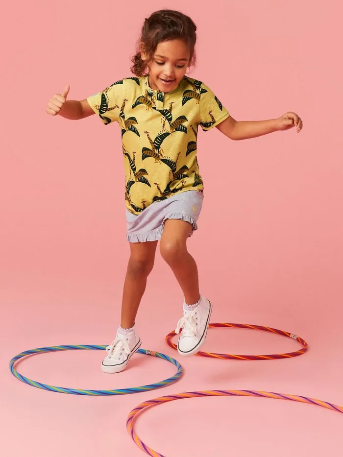 Kids TOPS White Stuff Casey Printed SS T Shirt Yellow Multi Kids TOPS White Stuff Casey Printed SS T Shirt Yellow Multi