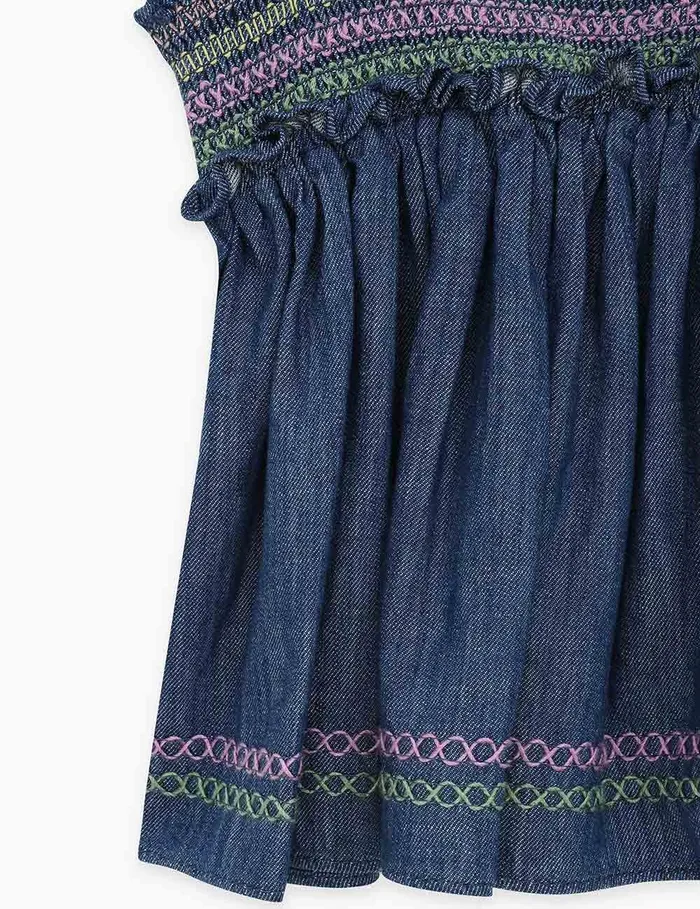 Kids Zimmermann Clothing Tallow Denim Top Blue Lagoon