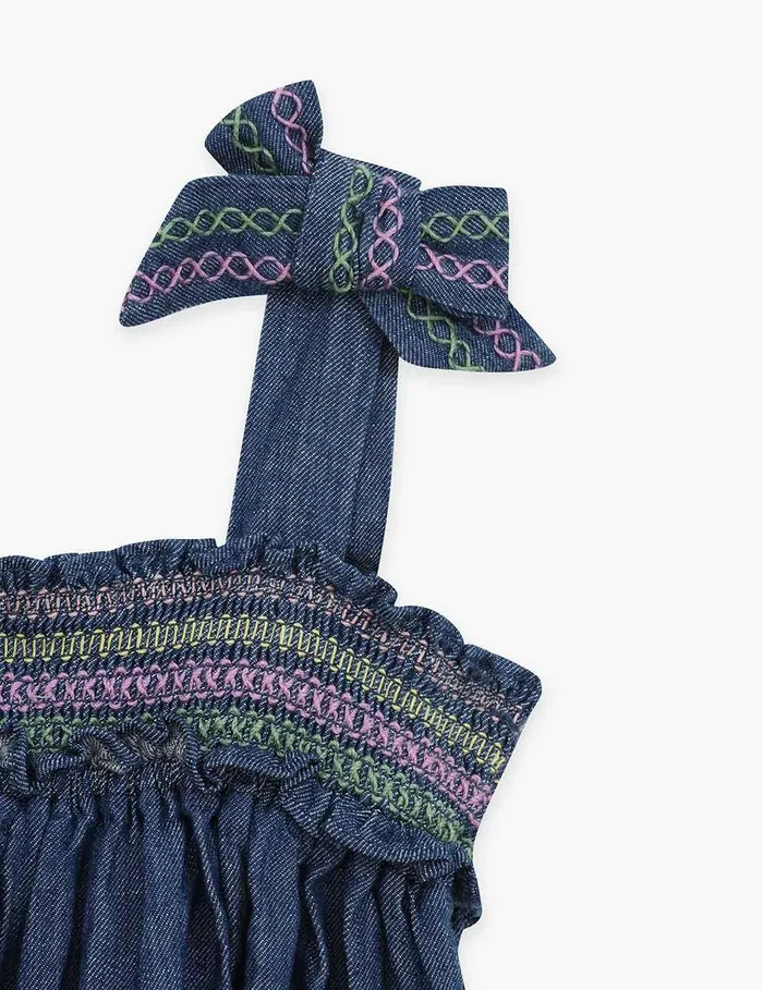 Kids Zimmermann Clothing Tallow Denim Top Blue Lagoon