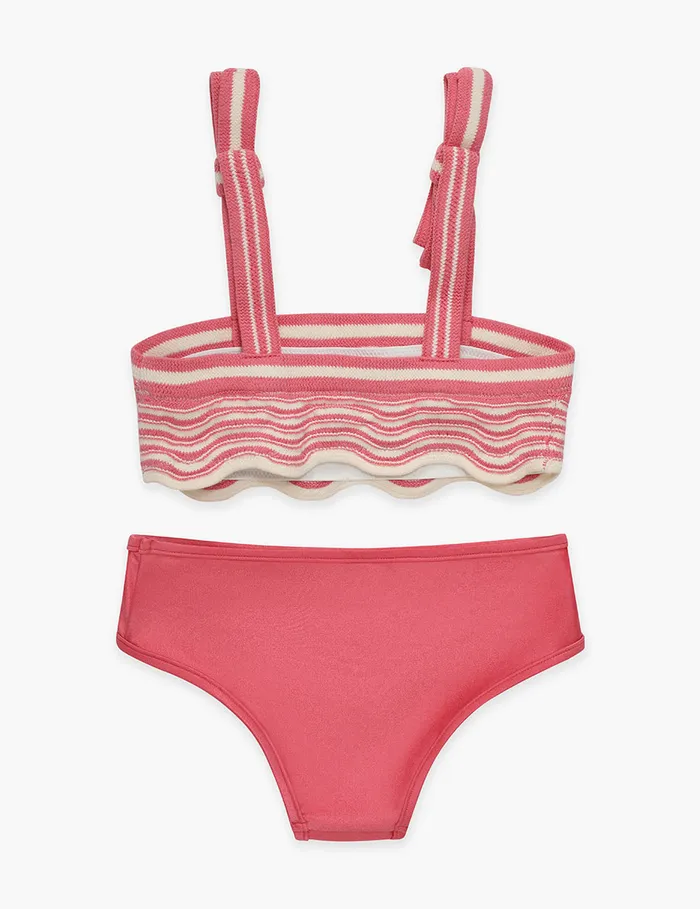 Kids Zimmermann Swimwear Halliday Crochet Wave Bikini Pink