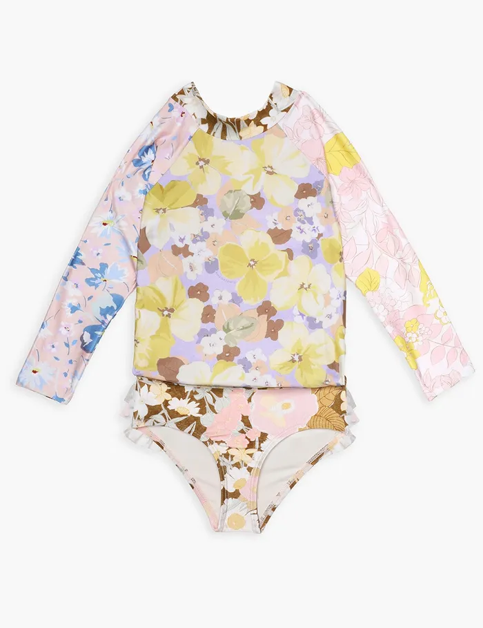 Kids Zimmermann Swimwear Pop Frill Pant Goldpeach Floral