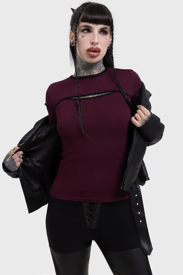 Killstar Basics Women Abyssal Elegy Knitted Top