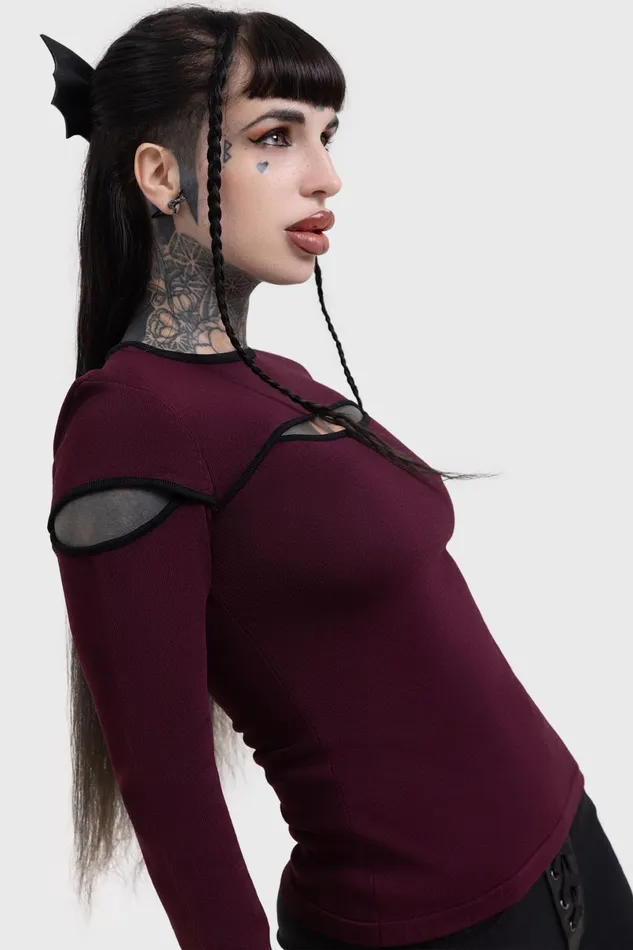 Killstar Basics Women Abyssal Elegy Knitted Top