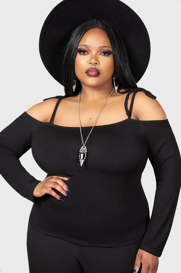 Killstar Basics Women Withering Wench Bardot Top