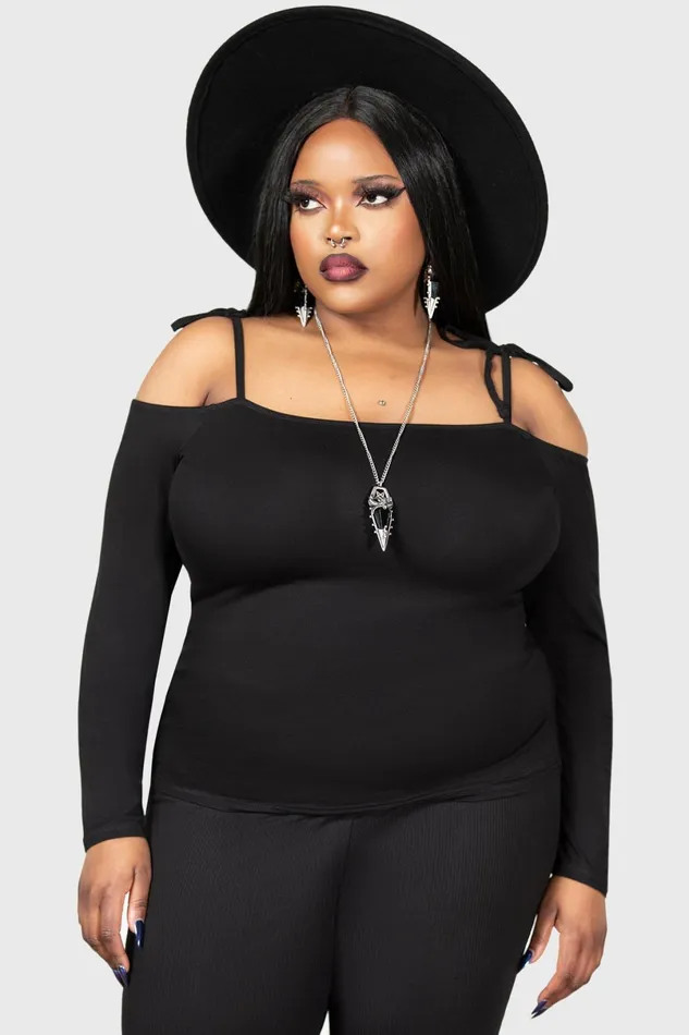 Killstar Basics Women Withering Wench Bardot Top