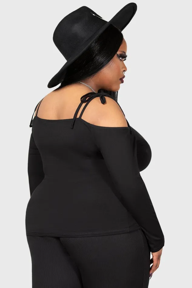 Killstar Basics Women Withering Wench Bardot Top