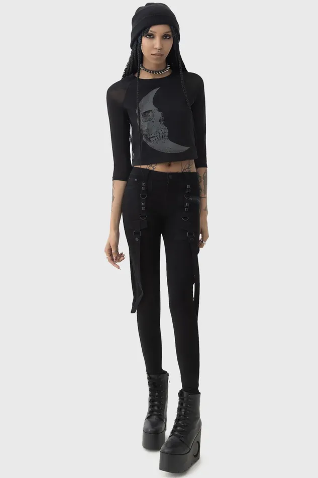 Killstar Crop Women Crescent Doom Top