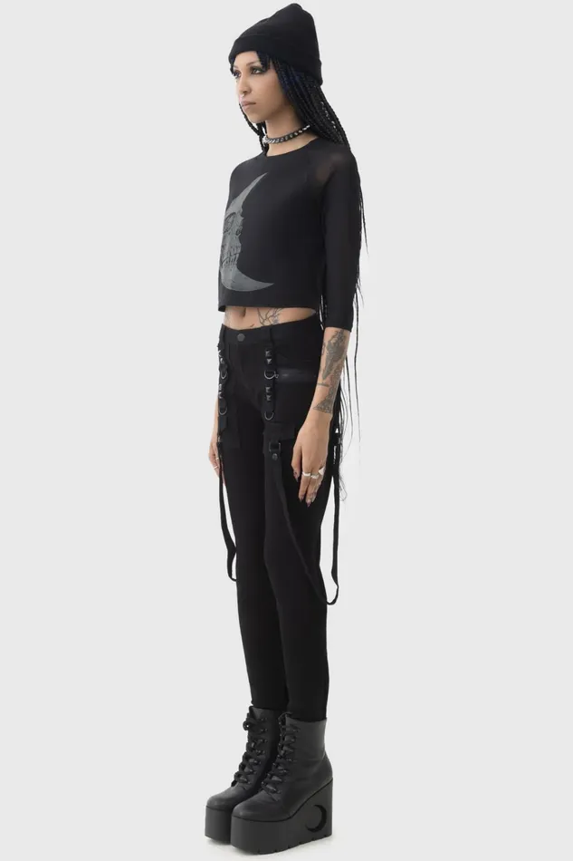 Killstar Crop Women Crescent Doom Top