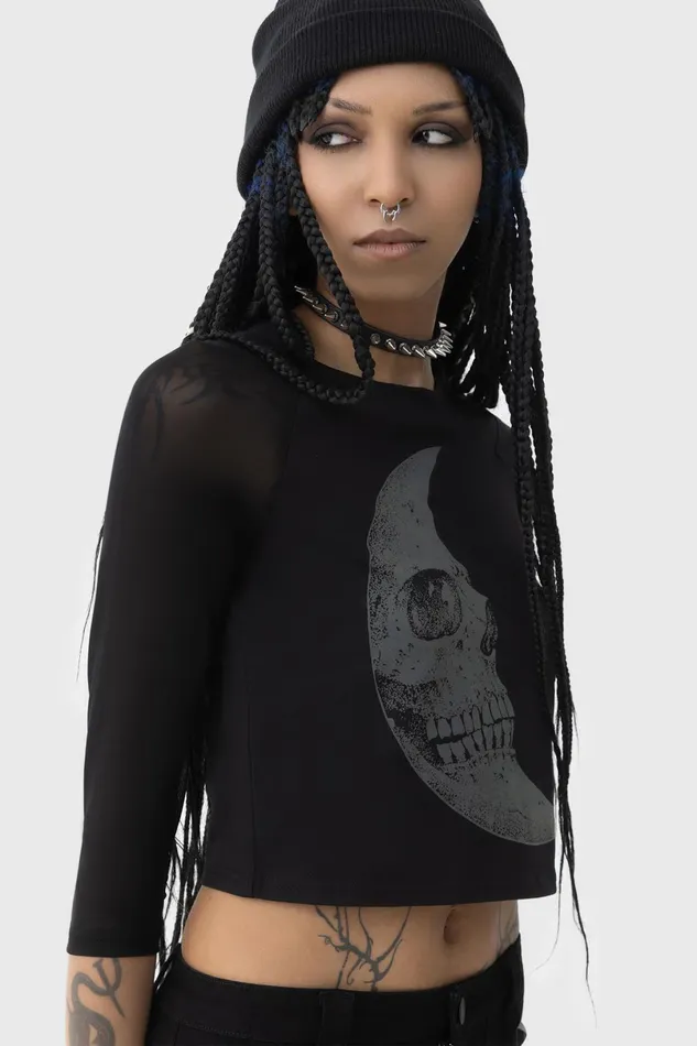 Killstar Crop Women Crescent Doom Top