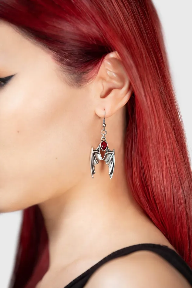 Killstar Earrings Women Demon Night Drop Earrings RED