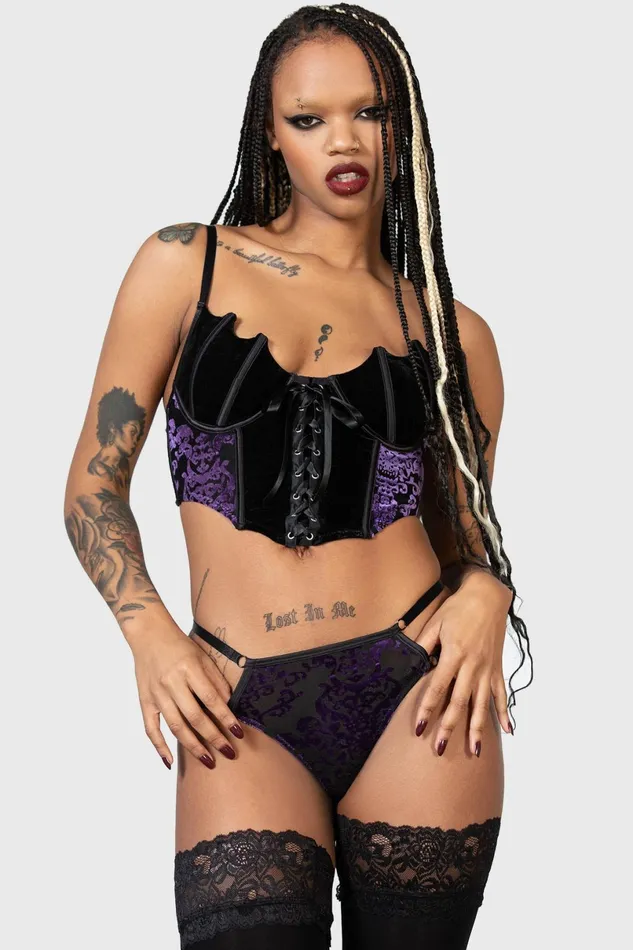 Killstar Lingerie Women Fang Burnout Velvet Panty