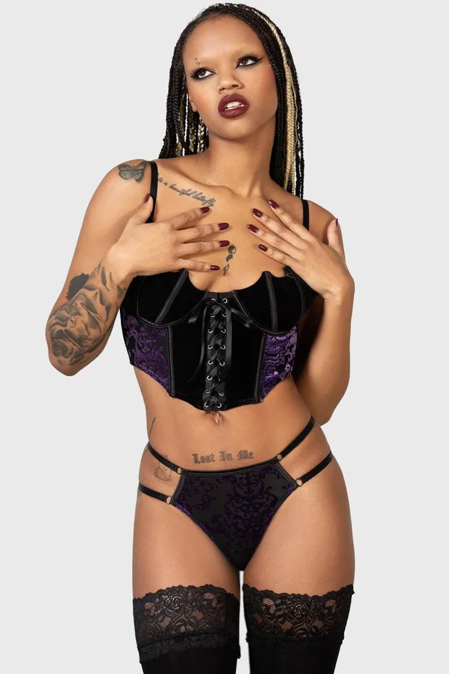 Killstar Lingerie Women Fang Burnout Velvet Panty