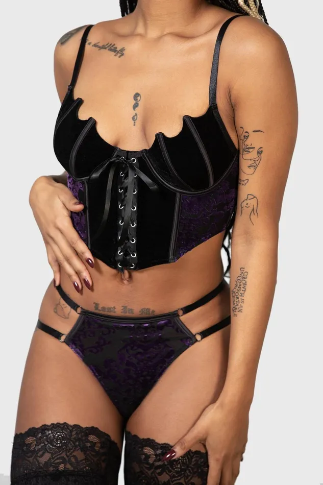 Killstar Lingerie Women Fang Burnout Velvet Panty