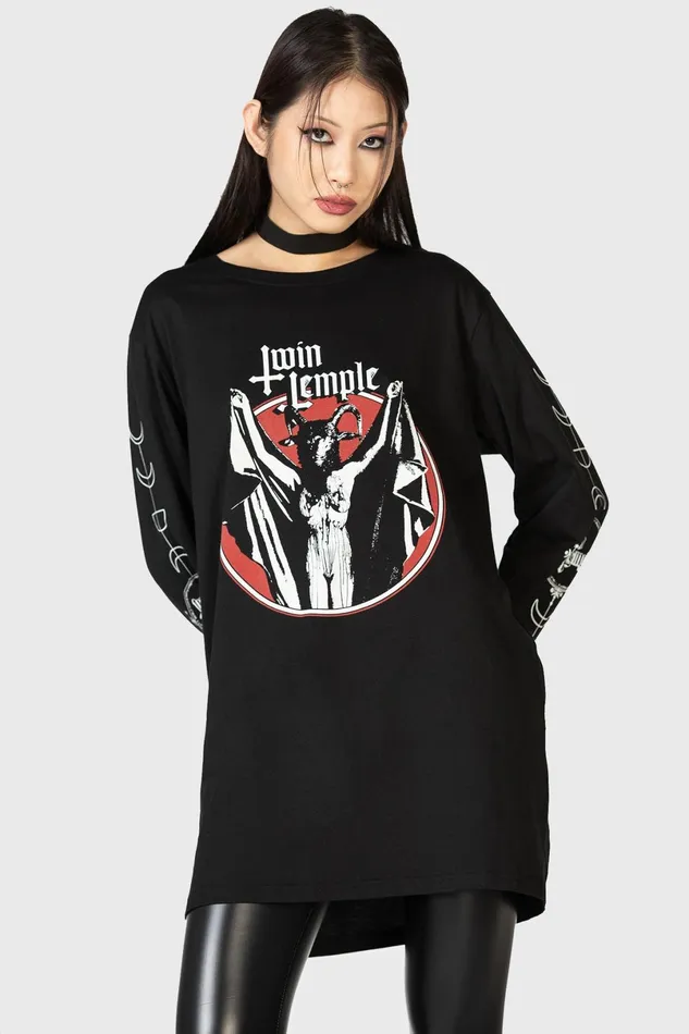 Killstar Long Sleeves Men Baphomette Long Sleeve Top