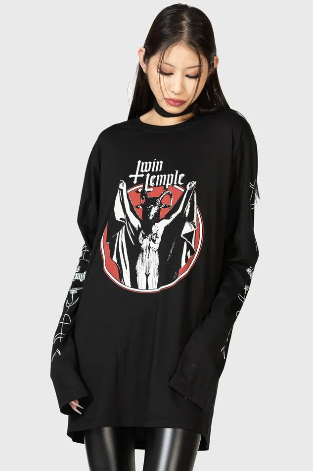 Killstar Long Sleeves Men Baphomette Long Sleeve Top