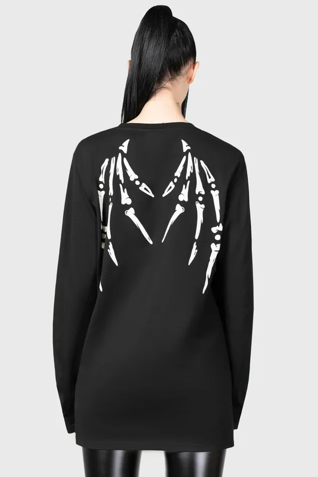 Killstar Long Sleeves Men Batbone Long Sleeve Top