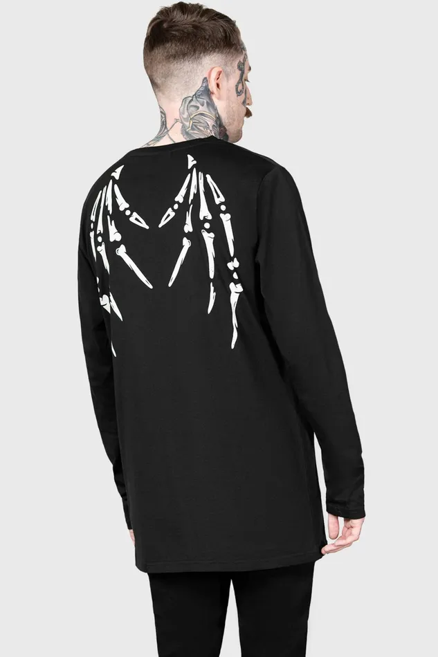 Killstar Long Sleeves Men Batbone Long Sleeve Top