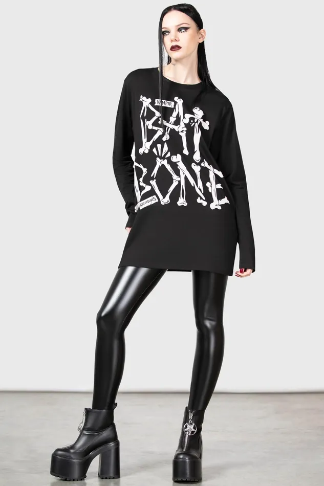 Killstar Long Sleeves Men Batbone Long Sleeve Top