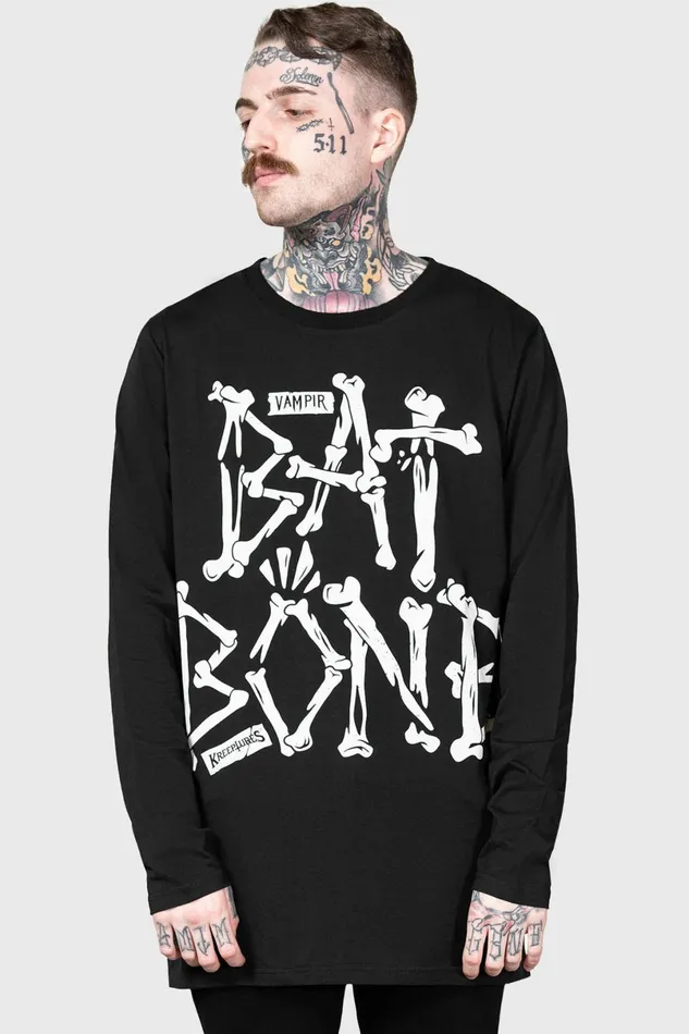 Killstar Long Sleeves Men Batbone Long Sleeve Top