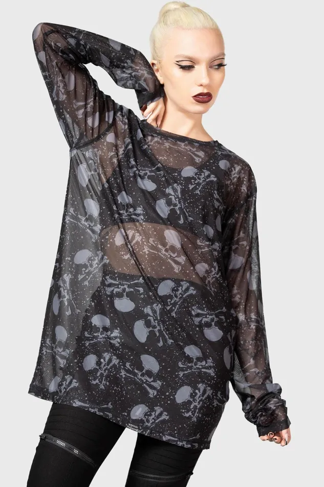 Killstar Long Sleeves Men Fright Train Long Sleeve Top