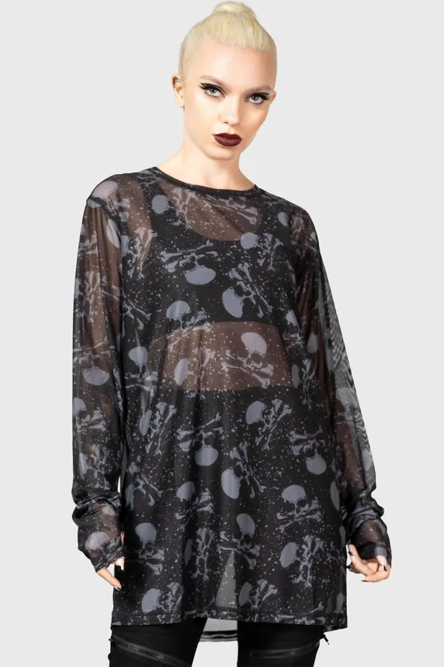 Killstar Long Sleeves Men Fright Train Long Sleeve Top