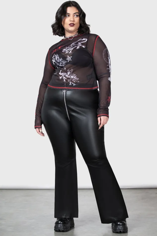 Killstar Long Sleeves Women Devillment Mesh Long Sleeve Top
