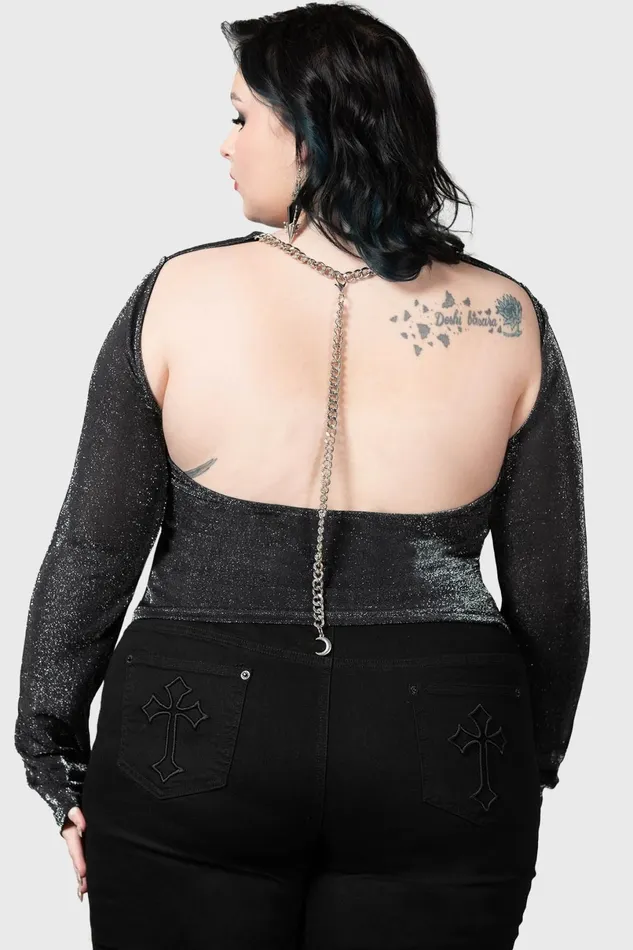 Killstar Long Sleeves Women Metals Reflection Top