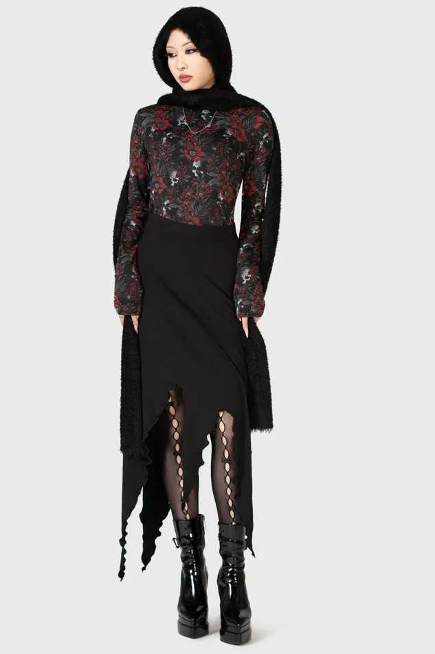 Killstar Long Sleeves Women Pitiful Petals Long Sleeve Top