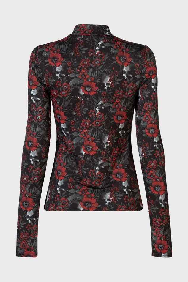 Killstar Long Sleeves Women Pitiful Petals Long Sleeve Top