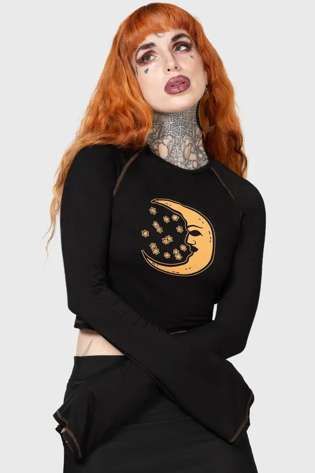 Killstar Long Sleeves Women Rising Night Top