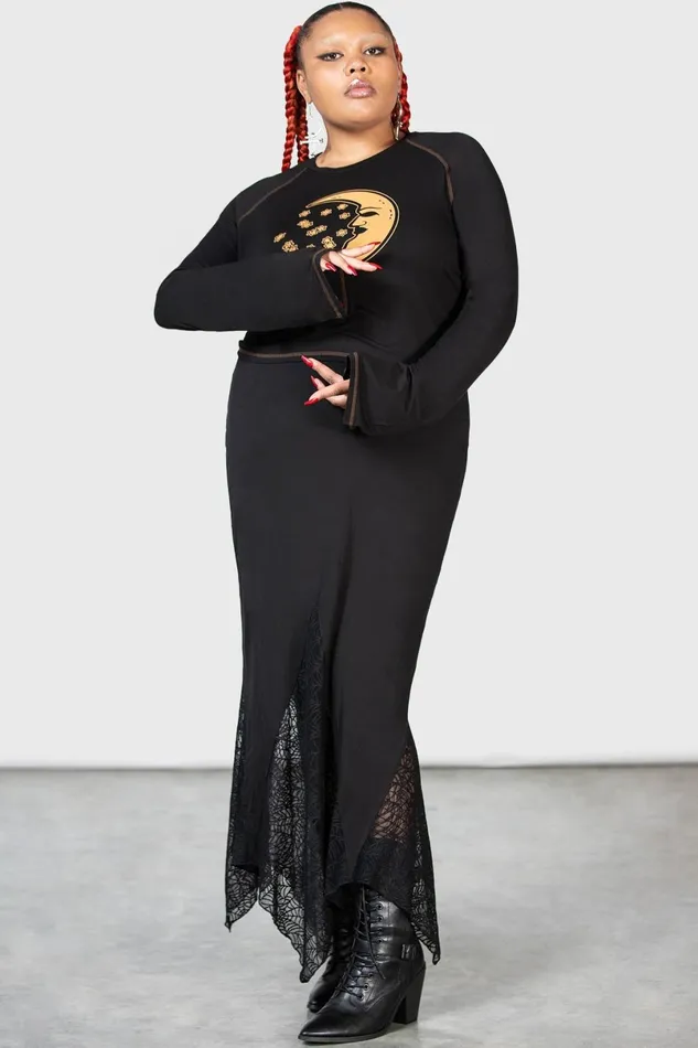 Killstar Long Sleeves Women Rising Night Top