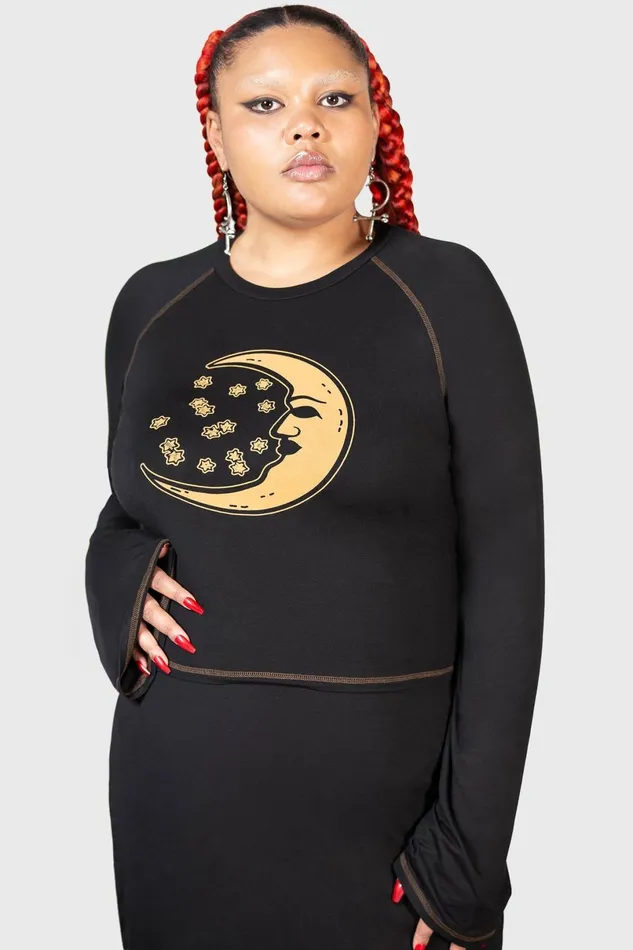 Killstar Long Sleeves Women Rising Night Top