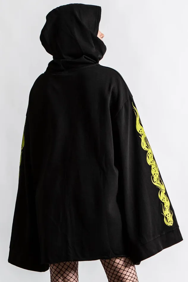 Killstar Long Sleeves Women Shine Bright Oversized Hood Top
