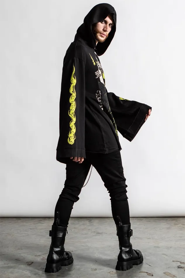 Killstar Long Sleeves Women Shine Bright Oversized Hood Top